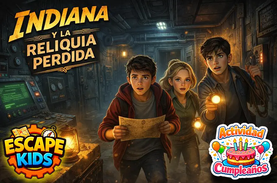 Indiana y la Reliquia Perdida Escape Kids en A Coruña para cumpleaños infantiles